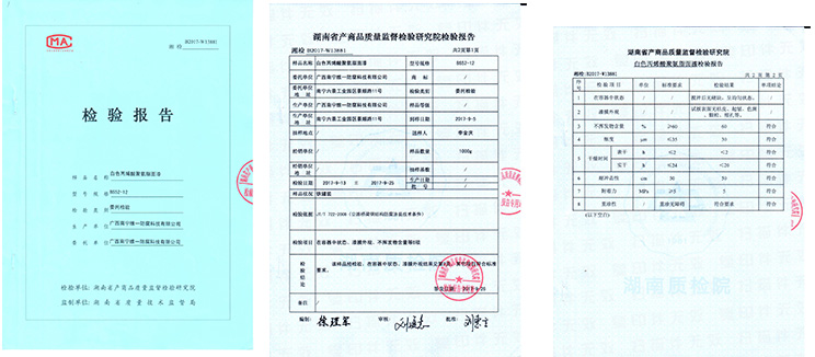 白色丙聚面漆檢測報告
